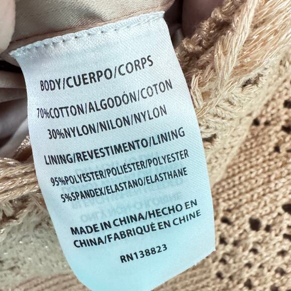 Shyanne Women's Hankie Hem Fringe Sweater Tank Top Western Crotchet Top Size XL - Picture 4 of 7